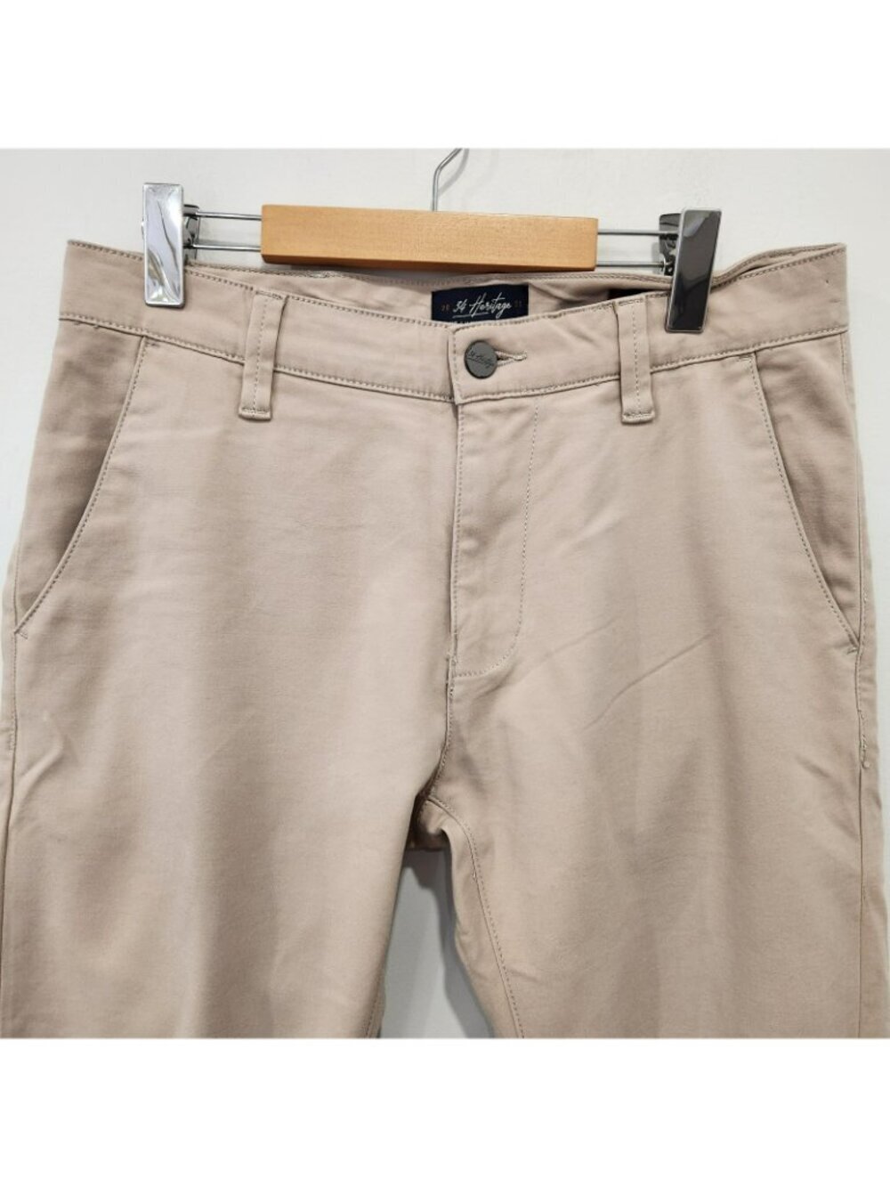 VTG 34 Heritage Verona Mid Rise Slim Leg Pants Mens Tag 31x34 Fits 32x27 Beige - Picture 3 of 14